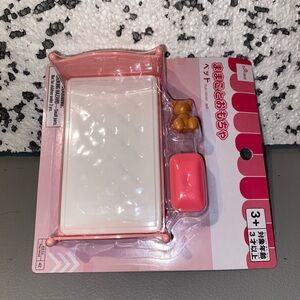 Play House Doll Bed Set, Colors: Pink, White & Tan